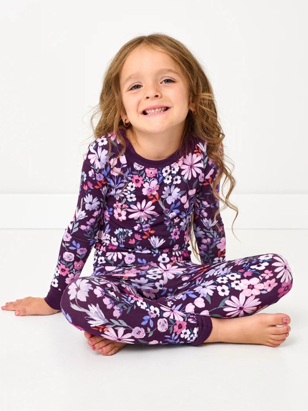 Little Sleepies Violet Meadow Bamboo Floral Pajama Set Size 5/6